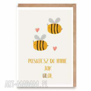 kartka miłosna walentynkowa pszczółki, kartki