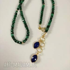 handmade naszyjniki malachit z lapis lazuli - naszyjnik