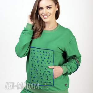 bluza 3d sophia zielona dresy sportowe komplety bluzki, spodnie, sukienki