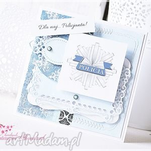 handmade scrapbooking kartki kartka dla policjanta w pudełku