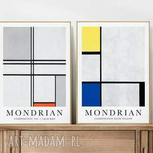 zestaw 2 plakatów mondrian - format 40x50 cm, obraz plakatydo salonu