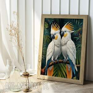 Prezent Plakat Papugi Duet Ptaki - format 61x91 cm
