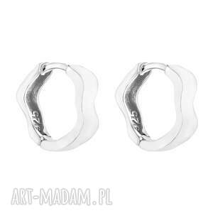 Srebrne koła, kolczyki, srebro, bigle, falowane
