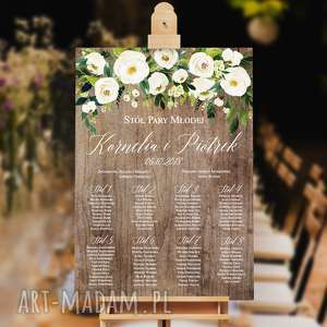 plakat plan stołów - 50x70 cm, goście, ślub, wesele