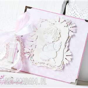 handmade scrapbooking albumy album na chrzest święty dla dziewczynki