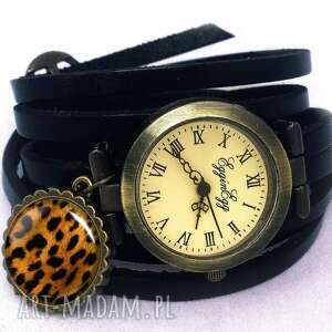 egginegg gepard - zegarek bransoletka na skórzanym pasku, cętki