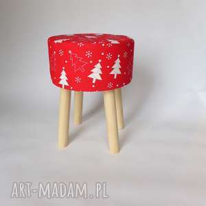 fjerne m czerwona choinka stołek w stylu skandynawskim puf, taboret