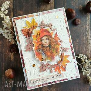 Kartka uniwersalna motywacyjna - jesieniara 1 jesień, kobieta, unikatowa
