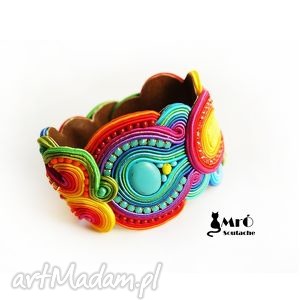 handmade tęczowa bransoletka soutache