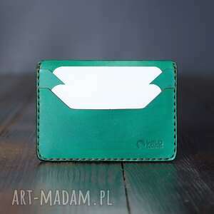 portfel skórzany model mini na karty ręcznie szyty, prezent