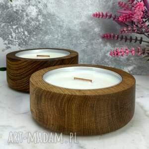 ręcznie zrobione dekoracje świeca sojowa zapachowa w drewnie dębowym 230 ml (bez