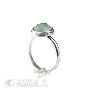 agat aqua, pierścionek srebrny z kamieniem, srebro 925