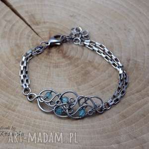 bransoletka apatyt, wire wrapping, stal chirurgiczna