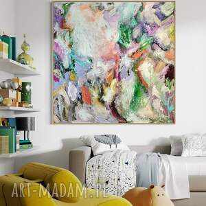 obraz abstrakcja 110x110 cm salonu