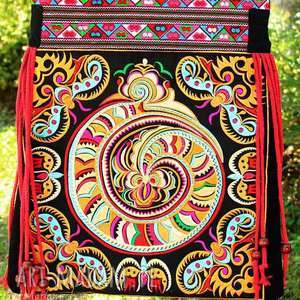 handmade na ramię torebka etniczna haftowana miejska