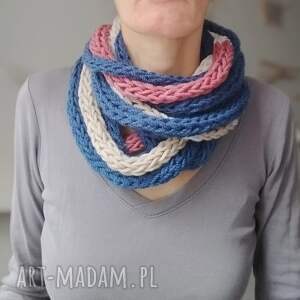 barborka design szal/zamotka szalik komin niebiesko wrzosowy