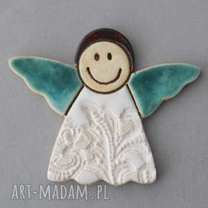 handmade magnesy aniołek - magnes ceramiczny