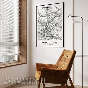 plakaty plakat mapa wrocławia wrocław - format 61x91 cm