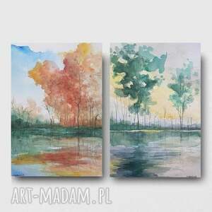PEJZAŻE DWIE FORMATU A5, pejzaż, akwarela