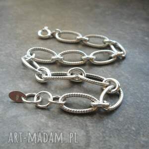 bransoletka srebrne owale, bransoletak łańcuch srebro 925
