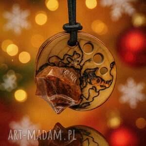 ręcznie rzeźbiony wisiorek - obsydian mahoniowy biżuteria z duszą natury