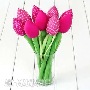 ręcznie zrobione dekoracje urodzinowe tulipany różowy bawełniany