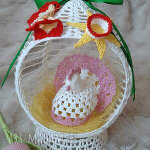 szydełkowy stroik wielkanocny