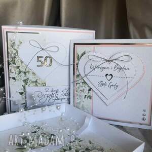 Rocznica ślubu! 50 lat! Kartka z kopertą w pudełku! Życzenia
