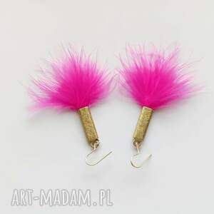 piórko kolczyki mosiądz, zmatowione, święta