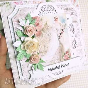 handmade scrapbooking kartki kartka w pudełku w dniu ślubu