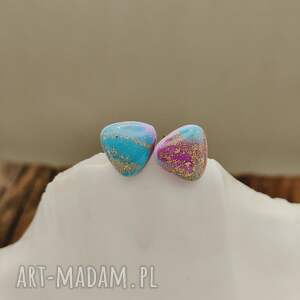 Prezent Aurora - kolczyki z glinki polimerowej z efektem złotego pyłu