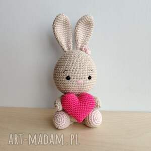 króliczek z serduszkiem, serce prezent na walentynki niej