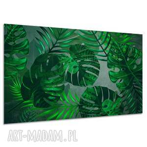 Obraz na płótnie zielone liście monstery 120x80 cm