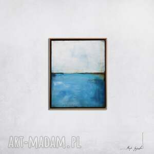 Prezent obraz olejny - Błękit i biel XXII (oprawiony w ramę)