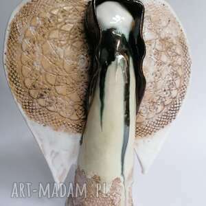 anioł perłowy ceramika rękodzieło pomysł na prezent, anioły dekoracja
