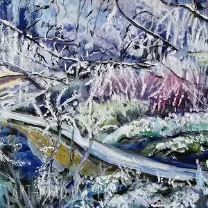 zimowe knieje, obraz krajobraz, las natura, pejzaż