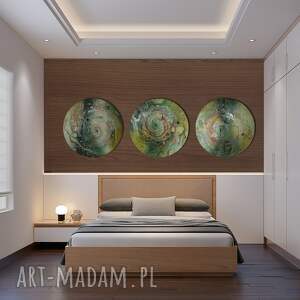 alexandra13 tryptyk księżycowy, abstrakcja, obraz do salonu, wnętrza dekoracja