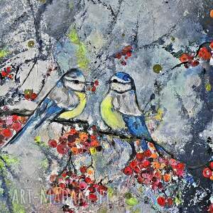 Obraz akrylowy Whisper - ręcznie malowane ptaki 40x50 cm