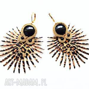 jeżozwierz kolczyki haftowane sutaszowe