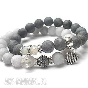 duo - grey double vol 10/19 08 2026/, jadeity, swarovski, shamballa matowe