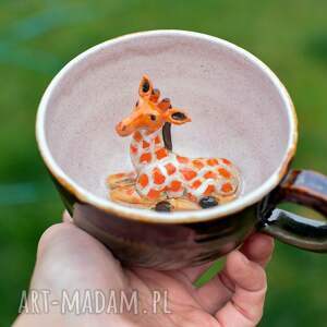 rezerwacja ceramika na prezent żyrafą, kubek do herbaty, filiżanka figurką