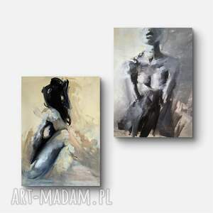 Komplet Inkografii 70x50, kobieta duży obraz, grafika
