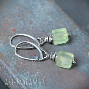 frenit serbrne kolczyki, srebro oksydowane, pomysł na prezent, kamienie