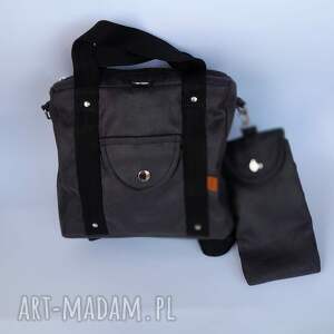 handmade plecak/torebka 2w1 czarny - zamsz, nubuk. Etui na telefon lub okulary