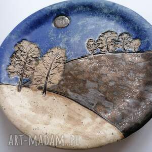handmade ceramika talerz "pejzaż wieczorny"