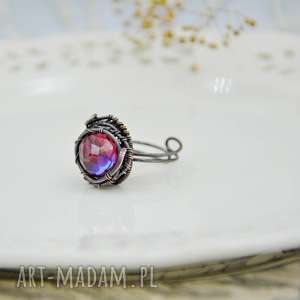 aurora purple - pierścionek z miedzi, regulowany rozmiar mamy
