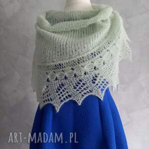 Prezent Chusta z alpaki i jedwabiu ręcznie robiona na drutach