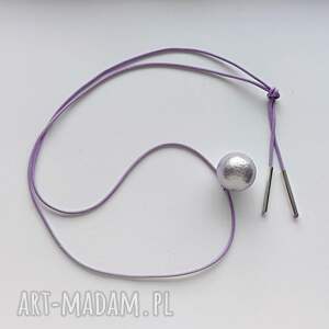 okrąg wisiorek, srebro, sznurek, koralik, unikalne