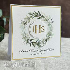 zaproszenia komunijne ręcznie robione, wzór 73b, pierwsza komunia