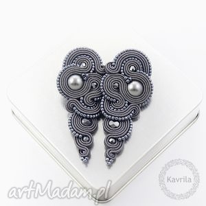 kolczyki soutache rosaline dark grey - Kavrila